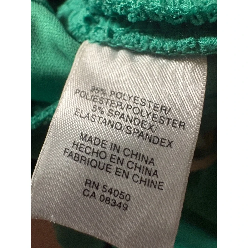 Jones Wear Dress Women's 12 Green Halter V-Neck Ruched Waist Sleeveless Midi - Picture 4 of 7